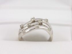 DIAMOND ENGAGEMENT RING 9CT WHITE GOLD LADIES SIZE N 375 AD28