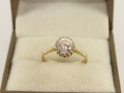 SOLITAIRE RING 9CT GOLD LADIES SIZE P 1/4 375 2.1G IE35