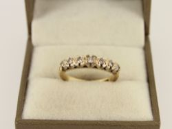 DIAMOND SEVEN STONE RING 9CT GOLD LADIES SIZE O 1/4 375 3.1G IE33