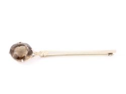 SMOKY QUARTZ KILT PIN BROOCH STERLING SILVER VINTAGE SCOTTISH 925 5.1G CK92