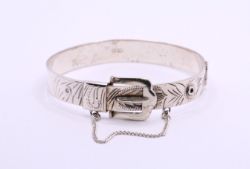 STERLING SILVER BELT BUCKLE BANGLE BRACELET 7.3