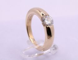 SOLID 18 CT YELLOW GOLD 0.75 CT DIAMOND RING SIZE J 1/2 LADIES 3.5MM 7G