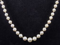 PEARL NECKLACE 9CT WHITE GOLD LADIES STUNNING 375 12.8G FE74