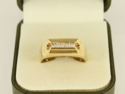 DIAMOND FIVE STONE RING 18CT GOLD GENTS SIZE V 1/4 750 7.6G