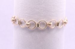STERLING SILVER CIRCLE LINK CHAIN BRACELET 7.4