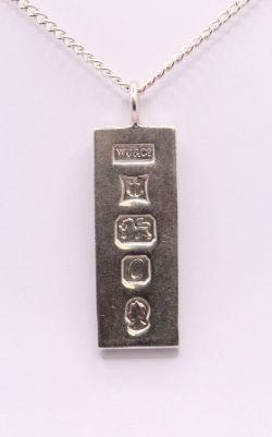 STERLING SILVER BULLION PENDANT CUBAN CHAIN NECKLACE 20
