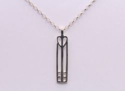 LOVE HEART SQUARES PENDANT CHAIN NECKLACE 17.75