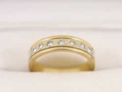DIAMOND ETERNITY RING TWO TONE 18CT GOLD LADIES SIZE N 750 4.9G BQ48