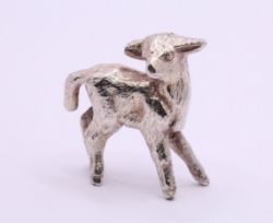STERLING SILVER LAMB FIGURE BABY SHEEP SCULPTURE FARM ANIMAL STATUE 25.6G AAC755