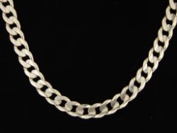 CURB CHAIN NECKLACE STERLING SILVER GENTS MENS 20.25