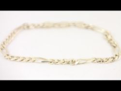 FIGARO CHAIN BRACELET STERLING SILVER LADIES 8