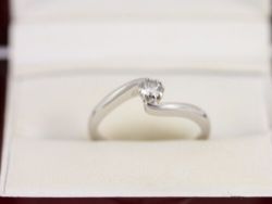 DIAMOND SOLITAIRE RING 18CT WHITE GOLD LADIES SIZE N 750 3.4G AT22
