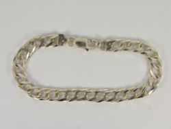 DOUBLE CURB CHAIN BRACELET STERLING SILVER LADIES STUNNING 8.25