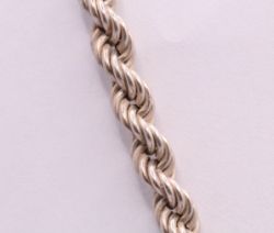 STERLING SILVER TWISTED ROPE CHAIN NECKLACE 17.75