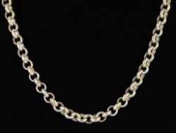 ROLO CHAIN NECKLACE STERLING SILVER LADIES STUNNING 19.5