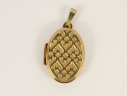 VINTAGE LOCKET PENDANT 9CT YELLOW GOLD LADIES 375 2.9G IE42