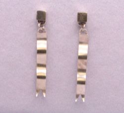 FLAG RIBBON LADIES DROP EARRINGS VINTAGE STERLING SILVER 925 GIFT 7.8G