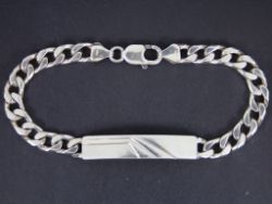 VINTAGE IDENTITY BRACELET STERLING SILVER GENTS 8.5
