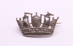ROYAL NAVY CROWN BROOCH LADIES STERLING SILVER VINTAGE BROACH GIFT 1.7G AAC487