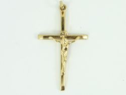CROSS PENDANT 9CT GOLD LADIES GENT'S CRUCIFIX STUNNING 375 0.7G EQ59