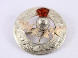 THISTLE BROOCH STERLING SILVER LADIES VINTAGE SCOTTISH KILT 925 6.8G AM24