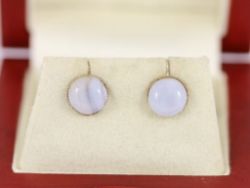 AGATE EARRINGS STERLING SILVER LADIES STUNNING 925 1.2G SC94
