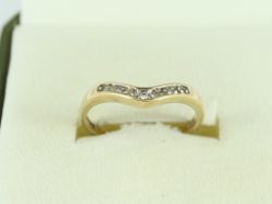 DIAMOND HALF ETERNITY RING 9CT GOLD LADIES SIZE M 375 1.6G FR44