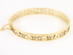 CHARLES RENNIE MACKINTOSH BANGLE 9CT GOLD LADIES CARRICK 7