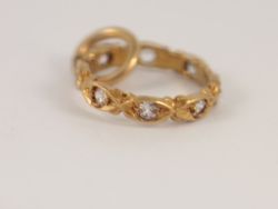 ETERNITY RING CHARM VINTAGE 9CT GOLD 375 CHARMS PENDANT 1.1G IF28