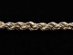 ROPE CHAIN NECKLACE STERLING SILVER STUNNING 15