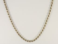 ROPE CHAIN NECKLACE STERLING SILVER STUNNING 24.5