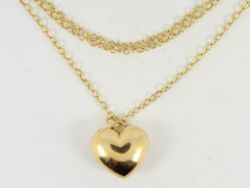 HEART PENDANT STERLING SILVER LADIES STUNNING NECKLACE 925 14G GF98