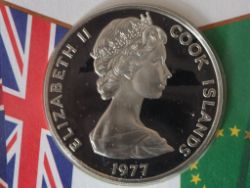 1977 COOK ISLANDS 25 DOLLAR SILVER PROOF COIN FIRST DAY COVER 925 RARE H95
