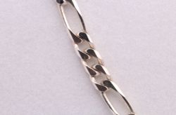 STERLING SILVER FIGARO CHAIN NECKLACE 18