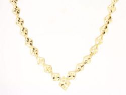 DIAMOND SHAPED LINK NECKLACE 14K GOLD LADIES STUNNING 585 17.4G