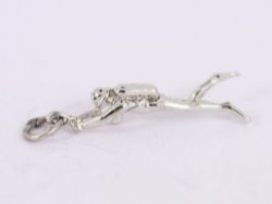 SCUBA DIVER CHARM SILVER HARPOON FISHING CHARMS GOOD LUCK LUCKY 1.9G SC12