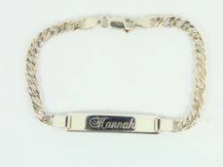 HANNAH IDENTITY NAME BRACELET ID STERLING SILVER LADIES WOMENS GIRLS 7.7G FR100