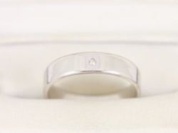 DIAMOND WEDDING BAND RING 9CT WHITE GOLD SIZE T 375 4G