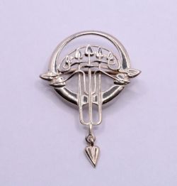 STERLING SILVER MALCOLM GRAY ORTAK BROOCH MACKINTOSH STYLE BROACH 3.5G AAC460