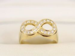 DIAMOND ETERNITY RING INFINITY 14K GOLD LADIES SIZE L 585 6.4G BQ83