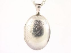 LOCKET PENDANT STERLING SILVER LADIES STUNNING VINTAGE NECKLACE 925 20.1G CK55
