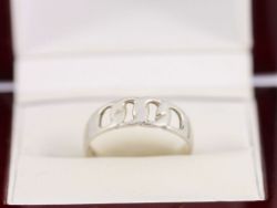 CURB CHAIN RING STERLING SILVER STUNNING SIZE Q 925 2.2G AR34