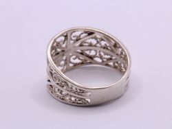 FILIGREE SWIRL RING SIZE R LADIES STERLING SILVER VINTAGE GIFT 3.6G