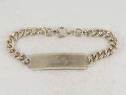 VINTAGE IDENTITY BRACELET STERLING SILVER BILLY NAME TAG 925 30.4G GF80