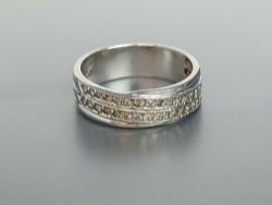 DIAMOND CROSSOVER HALF ETERNITY RING 18CT WHITE GOLD LADIES SIZE L 1/2 5.2G IF90