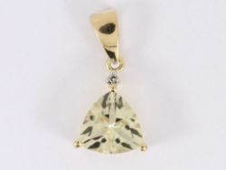 SERENITE AND DIAMOND PENDANT 10K GOLD LADIES STUNNING 1.8G SH12