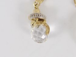 RHINESTONE DROP EARRINGS 9CT GOLD LADIES STUNNING 375 4.1G EU34