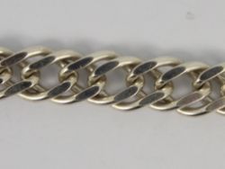 DOUBLE CURB CHAIN BRACELET STERLING SILVER GENTS THICK 7.25