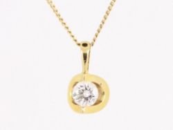 DIAMOND SOLITAIRE PENDANT 18CT GOLD LADIES STUNNING 750 2.2G BH87