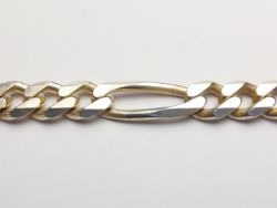 FIGARO CHAIN BRACELET STERLING SILVER GENTS 10